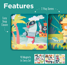 Load image into Gallery viewer, Magnetic Dress-Up Travel Tin: Tiger/Shark
