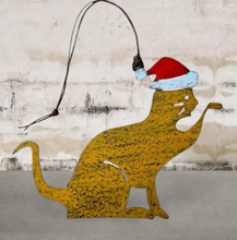 Load image into Gallery viewer, Recycled Metal 6" Santa Cat
