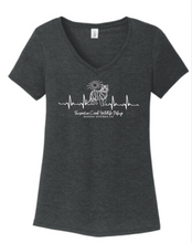 Load image into Gallery viewer, Heartbeat Tiger Ladies Black V-Neck T-Shirt
