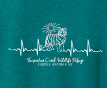 Load image into Gallery viewer, Heartbeat Tiger Ladies Teal V-Neck T-Shirt Teal
