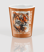 Load image into Gallery viewer, Tiger Splatter Poster Ceramic Shot Glass
