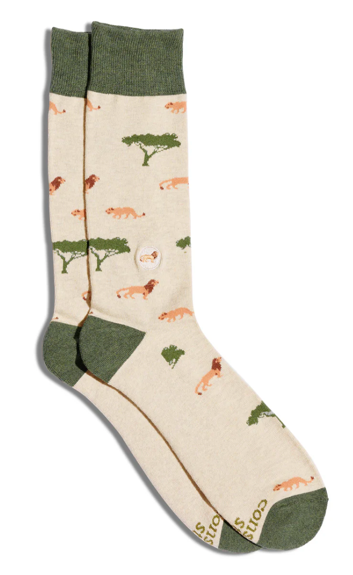 Socks that Protect Lions - Tan
