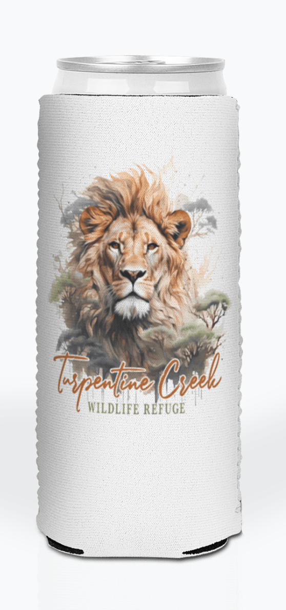 Masterpiece Lion Portrait Slim Drink Coozie