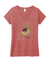 Load image into Gallery viewer, Mystic Tiger Ladies Pink V-Neck T-Shirt
