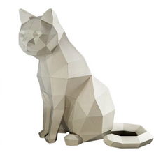 Load image into Gallery viewer, Sitting Cat Papercraft Model
