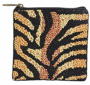 Beaded Tiger Stripe Pouch