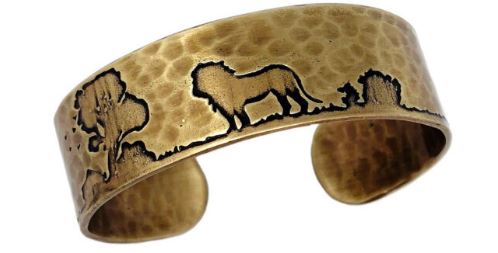 Brass Lion Cuff Bracelet