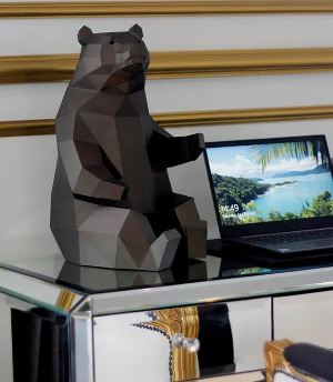 3D Paper Art Sitting Bear