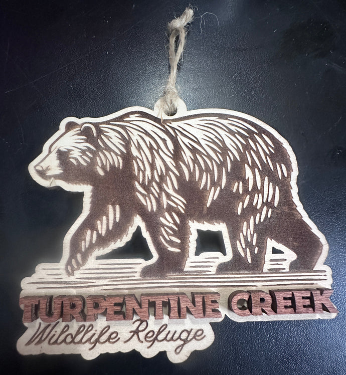 2-Layer Wood Grizzly Ornament