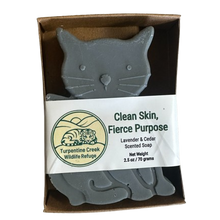 Load image into Gallery viewer, Grey Cat (Whiskers) Kitty Cat Bar Soap
