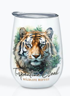 Masterpiece Orange Tiger Stainless Steel Stemless Wine Glass