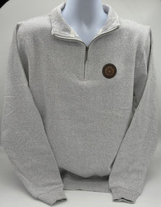 1/4 Zip Pullover Sweater with Tiger Patch