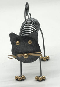 Spiral Metal Cat Statue