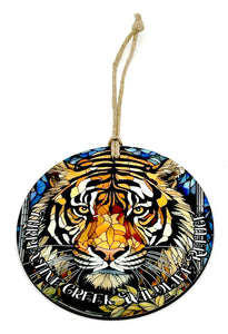 Stained Glass Tiger Design Hanging Ornament