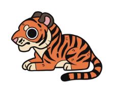Enamel Cartoon Tiger Pin