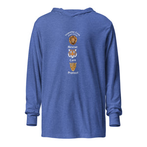 Rescue, Care and Protect Long Sleeve Hooded T-Shirt Design #3