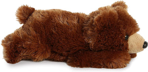 8” Laying Grizzly Bear Plush