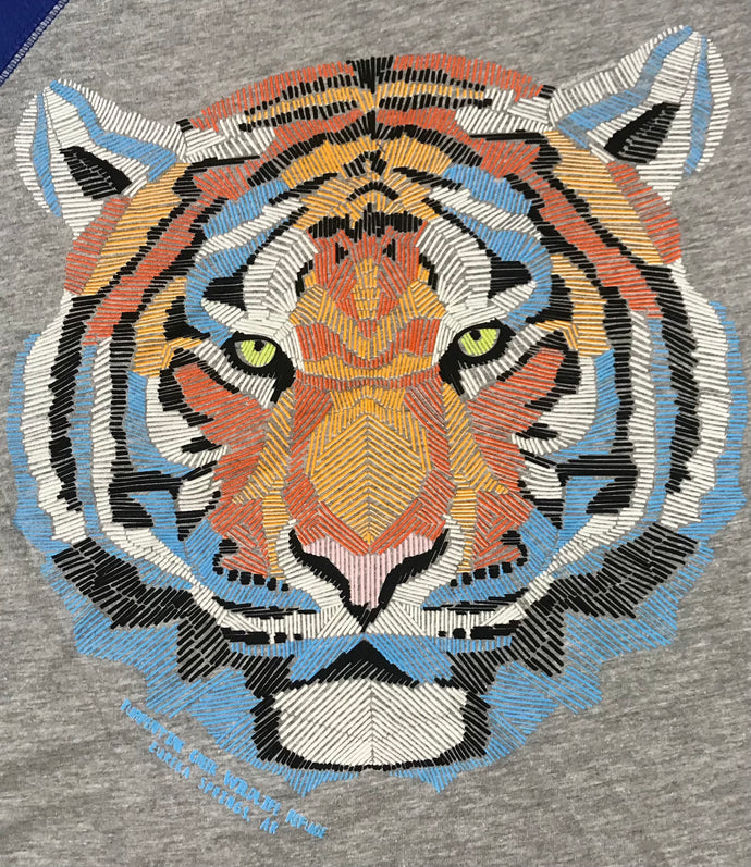Tiger Face Kids Baseball Tee