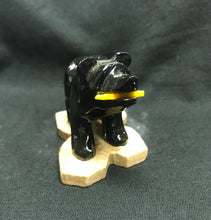 Load image into Gallery viewer, Marble Hand Carved Black Bear Figure
