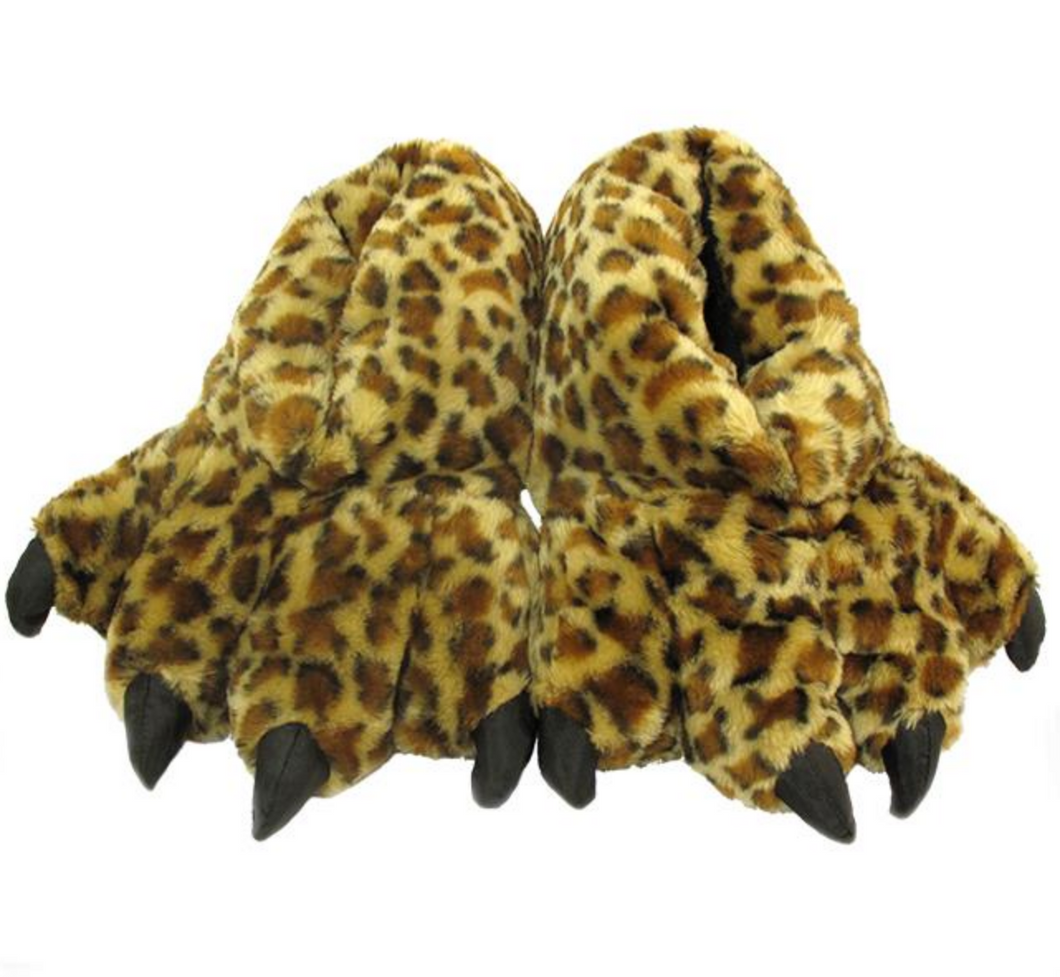Fuzzy Leopard Feet Slippers