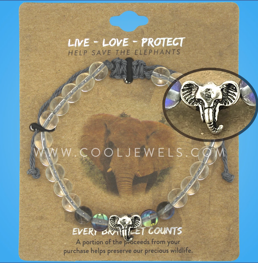 Live-Love-Protect Elephant Bracelet