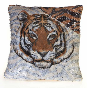 Sequin Tiger Pillow