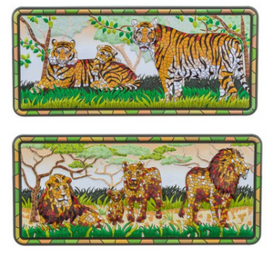 Set of Lion and Tiger Plaque Magnets