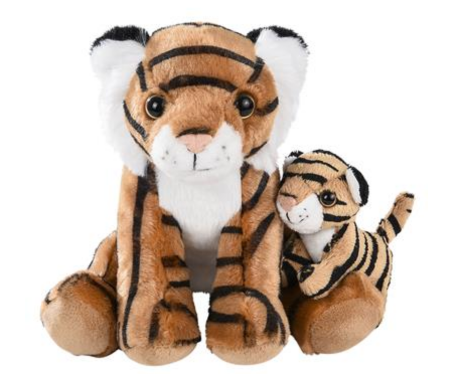 Tiger Mom and Cub Birth of Life Plush