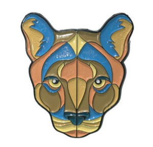 Enamel Multi-Colored Cougar Pin