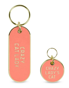 Matching Pet Tag and Keychain Set