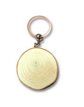 Load image into Gallery viewer, Real Wood Slice Keychain
