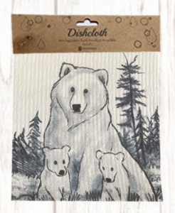 Bear Sketch Dish Cloth