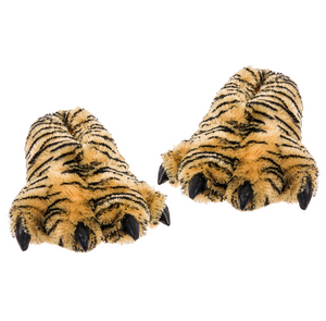 Fuzzy Tiger Feet Slippers