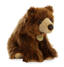 Load image into Gallery viewer, 9&quot; Sitting Grizzly Bear Plush
