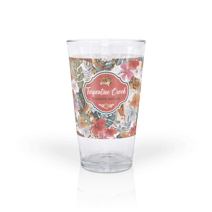 Tigers in Hibiscus Pint Glass