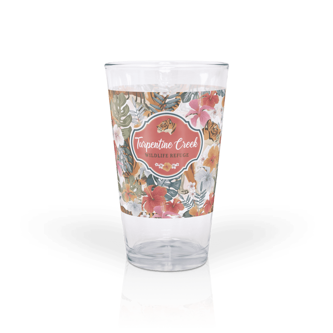 Tigers in Hibiscus Pint Glass