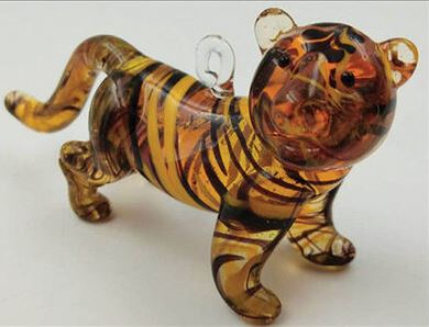 Glass Blown Tiger Ornament