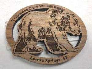 Wooden Laser-Cut Grizzly Bear Magnet