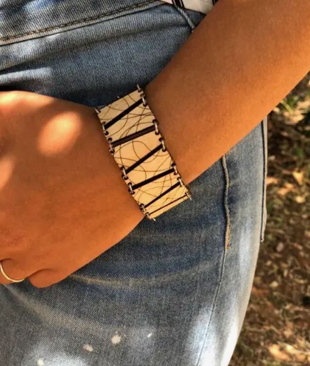 Modern Line Design Sustainable Wood Bracelet