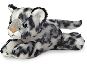 8" Laying Snow Leopard Plush
